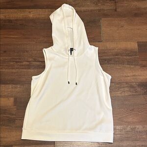 Rachel Zoe White Sleeveless Hoodie - Women’s Large